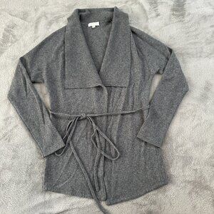 Nordstrom Collection 100% Cashmere Gray Belted Cardigan Sweater Women's MEDIUM